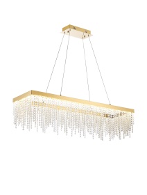 Bano French Gold Crystal Ceiling Lights Diyas Linear Crystal Fittings